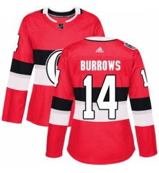 Women's Adidas Ottawa Senators #14 Alexandre Burrows Authentic Red 2017 100 Classic NHL Jersey