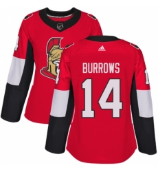 Women's Adidas Ottawa Senators #14 Alexandre Burrows Authentic Red Home NHL Jersey