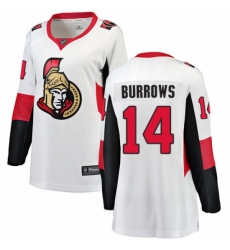 Women's Ottawa Senators #14 Alexandre Burrows Fanatics Branded White Away Breakaway NHL Jersey