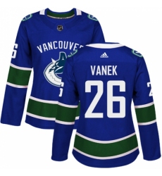 Women's Adidas Vancouver Canucks #26 Thomas Vanek Authentic Blue Home NHL Jersey