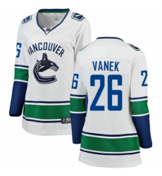 Women's Vancouver Canucks #26 Thomas Vanek Fanatics Branded White Away Breakaway NHL Jersey