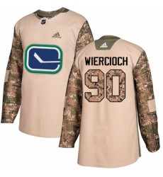 Men's Adidas Vancouver Canucks #90 Patrick Wiercioch Authentic Camo Veterans Day Practice NHL Jersey