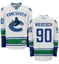 Men's Reebok Vancouver Canucks #90 Patrick Wiercioch Authentic White Away NHL Jersey