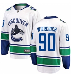Men's Vancouver Canucks #90 Patrick Wiercioch Fanatics Branded White Away Breakaway NHL Jersey