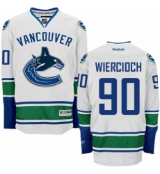Youth Reebok Vancouver Canucks #90 Patrick Wiercioch Authentic White Away NHL Jersey