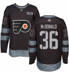 Men's Adidas Philadelphia Flyers #36 Colin McDonald Authentic Black 1917-2017 100th Anniversary NHL Jersey
