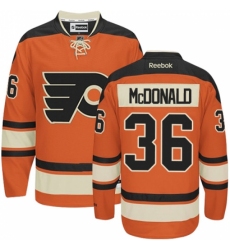 Men's Reebok Philadelphia Flyers #36 Colin McDonald Authentic Orange New Third NHL Jersey