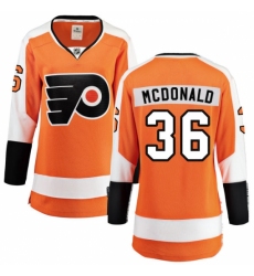 Women's Philadelphia Flyers #36 Colin McDonald Fanatics Branded Orange Home Breakaway NHL Jersey