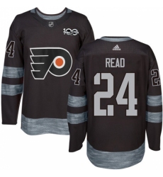 Men's Adidas Philadelphia Flyers #24 Matt Read Authentic Black 1917-2017 100th Anniversary NHL Jersey