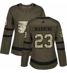 Women's Adidas Philadelphia Flyers #23 Brandon Manning Authentic Green Salute to Service NHL Jersey