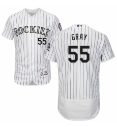 Men's Majestic Colorado Rockies #55 Jon Gray White Flexbase Authentic Collection MLB Jersey