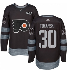 Men's Adidas Philadelphia Flyers #30 Dustin Tokarski Authentic Black 1917-2017 100th Anniversary NHL Jersey