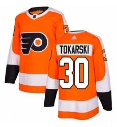 Men's Adidas Philadelphia Flyers #30 Dustin Tokarski Authentic Orange Home NHL Jersey