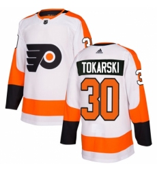 Men's Adidas Philadelphia Flyers #30 Dustin Tokarski Authentic White Away NHL Jersey