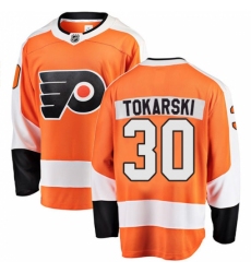 Men's Philadelphia Flyers #30 Dustin Tokarski Fanatics Branded Orange Home Breakaway NHL Jersey