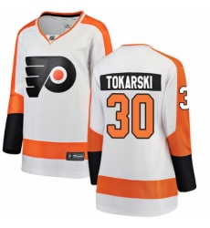 Women's Philadelphia Flyers #30 Dustin Tokarski Fanatics Branded White Away Breakaway NHL Jersey
