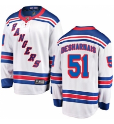 Men's New York Rangers #51 David Desharnais Fanatics Branded White Away Breakaway NHL Jersey