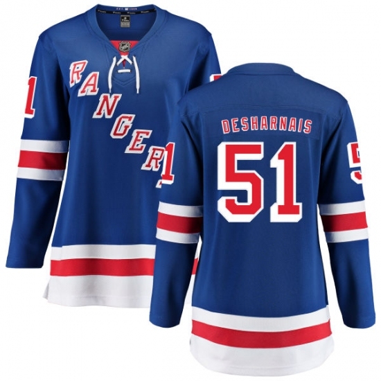 Women's New York Rangers #51 David Desharnais Fanatics Branded Royal Blue Home Breakaway NHL Jersey Women's New York Rangers #51 David Desharnais Fanatics Branded Royal Blue Home Breakaway NHL Jersey