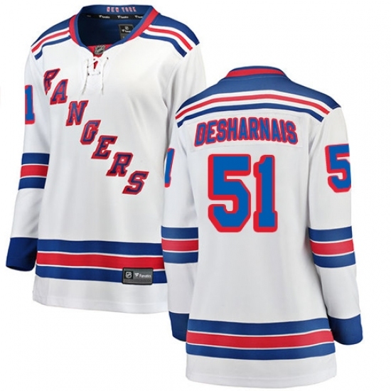 Women's New York Rangers #51 David Desharnais Fanatics Branded White Away Breakaway NHL Jersey Women's New York Rangers #51 David Desharnais Fanatics Branded White Away Breakaway NHL Jersey