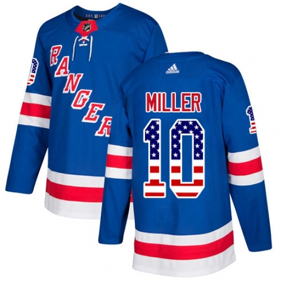 Men's Adidas New York Rangers #10 J.T. Miller Authentic Royal Blue USA Flag Fashion NHL Jersey Men's Adidas New York Rangers #10 J.T. Miller Authentic Royal Blue USA Flag Fashion NHL Jersey