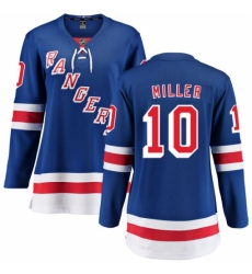 Women's New York Rangers #10 J.T. Miller Fanatics Branded Royal Blue Home Breakaway NHL Jersey