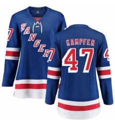 Women's New York Rangers #47 Steven Kampfer Fanatics Branded Royal Blue Home Breakaway NHL Jersey