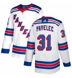 Men's Adidas New York Rangers #31 Ondrej Pavelec Authentic White Away NHL Jersey Men's Adidas New York Rangers #31 Ondrej Pavelec Authentic White Away NHL Jersey