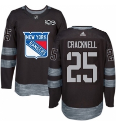 Men's Adidas New York Rangers #25 Adam Cracknell Authentic Black 1917-2017 100th Anniversary NHL Jersey