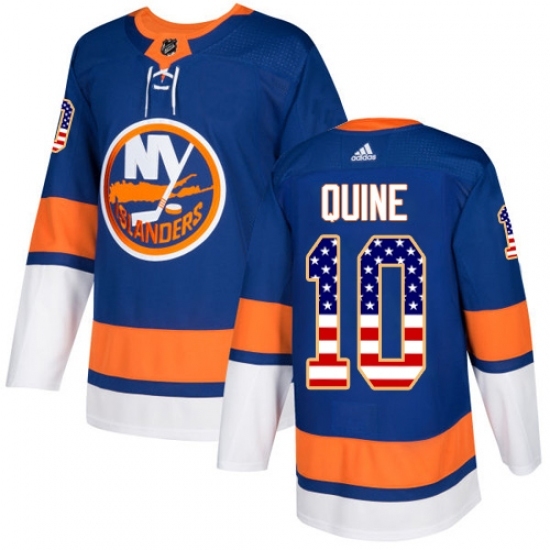 Men's Adidas New York Islanders #10 Alan Quine Authentic Royal Blue USA Flag Fashion NHL Jersey Men's Adidas New York Islanders #10 Alan Quine Authentic Royal Blue USA Flag Fashion NHL Jersey