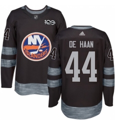 Men's Adidas New York Islanders #44 Calvin de Haan Authentic Black 1917-2017 100th Anniversary NHL Jersey
