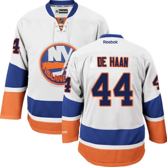 Men's Reebok New York Islanders #44 Calvin de Haan Authentic White Away NHL Jersey Men's Reebok New York Islanders #44 Calvin de Haan Authentic White Away NHL Jersey