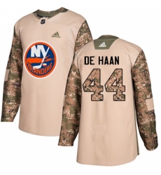 Youth Adidas New York Islanders #44 Calvin de Haan Authentic Camo Veterans Day Practice NHL Jersey