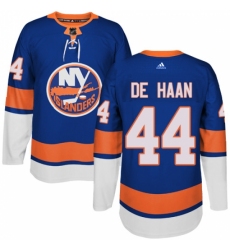 Youth Adidas New York Islanders #44 Calvin de Haan Premier Royal Blue Home NHL Jersey