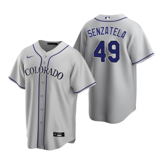 Men's Nike Colorado Rockies #49 Antonio Senzatela Gray Road Stitched Baseball Jersey Men's Nike Colorado Rockies #49 Antonio Senzatela Gray Road Stitched Baseball Jersey