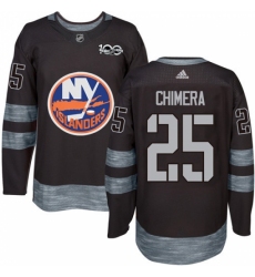 Men's Adidas New York Islanders #25 Jason Chimera Authentic Black 1917-2017 100th Anniversary NHL Jersey