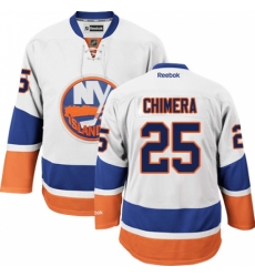 Men's Reebok New York Islanders #25 Jason Chimera Authentic White Away NHL Jersey
