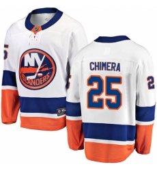 Youth New York Islanders #25 Jason Chimera Fanatics Branded White Away Breakaway NHL Jersey