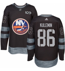 Men's Adidas New York Islanders #86 Nikolay Kulemin Authentic Black 1917-2017 100th Anniversary NHL Jersey