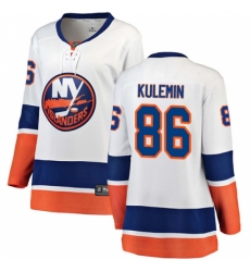 Women's New York Islanders #86 Nikolay Kulemin Fanatics Branded White Away Breakaway NHL Jersey