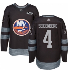 Men's Adidas New York Islanders #4 Dennis Seidenberg Authentic Black 1917-2017 100th Anniversary NHL Jersey