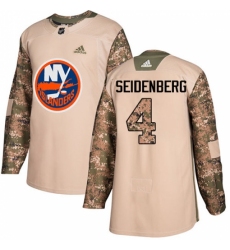 Men's Adidas New York Islanders #4 Dennis Seidenberg Authentic Camo Veterans Day Practice NHL Jersey