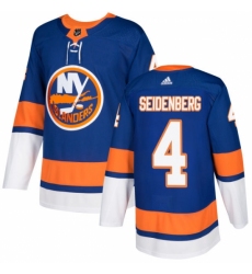 Men's Adidas New York Islanders #4 Dennis Seidenberg Authentic Royal Blue Home NHL Jersey