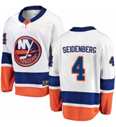 Men's New York Islanders #4 Dennis Seidenberg Fanatics Branded White Away Breakaway NHL Jersey