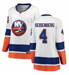 Women's New York Islanders #4 Dennis Seidenberg Fanatics Branded White Away Breakaway NHL Jersey