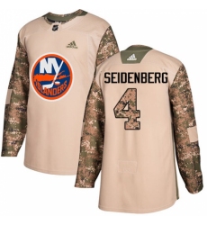 Youth Adidas New York Islanders #4 Dennis Seidenberg Authentic Camo Veterans Day Practice NHL Jersey