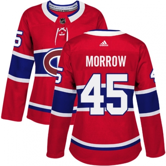 Women's Adidas Montreal Canadiens #45 Joe Morrow Authentic Red Home NHL Jersey Women's Adidas Montreal Canadiens #45 Joe Morrow Authentic Red Home NHL Jersey