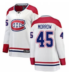 Women's Montreal Canadiens #45 Joe Morrow Authentic White Away Fanatics Branded Breakaway NHL Jersey Women's Montreal Canadiens #45 Joe Morrow Authentic White Away Fanatics Branded Breakaway NHL Jersey