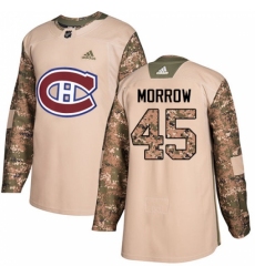 Youth Adidas Montreal Canadiens #45 Joe Morrow Authentic Camo Veterans Day Practice NHL Jersey