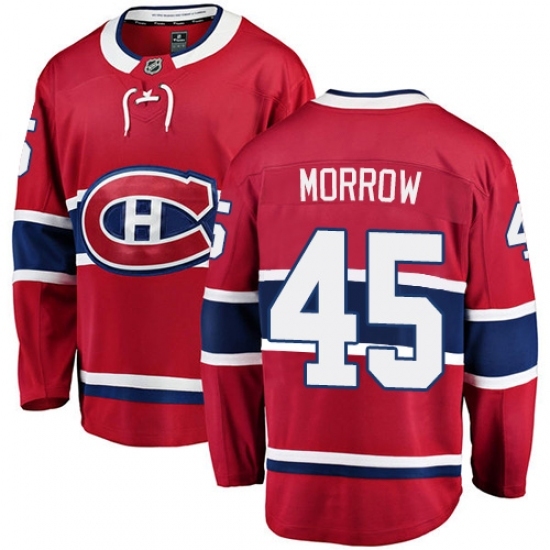 Youth Montreal Canadiens #45 Joe Morrow Authentic Red Home Fanatics Branded Breakaway NHL Jersey Youth Montreal Canadiens #45 Joe Morrow Authentic Red Home Fanatics Branded Breakaway NHL Jersey