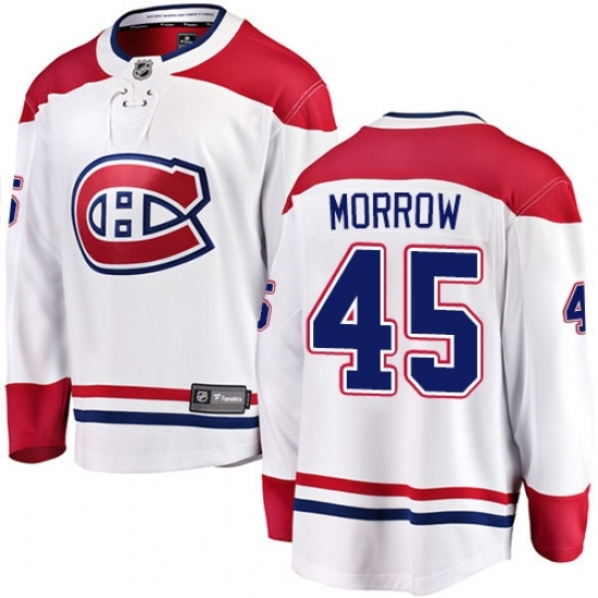 Youth Montreal Canadiens #45 Joe Morrow Authentic White Away Fanatics Branded Breakaway NHL Jersey Youth Montreal Canadiens #45 Joe Morrow Authentic White Away Fanatics Branded Breakaway NHL Jersey